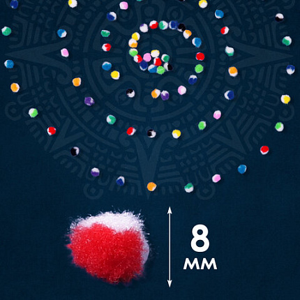 Помпоны для творчества, многоцветные, 8 мм, 100 шт., ОСТРОВ СОКРОВИЩ, 661428