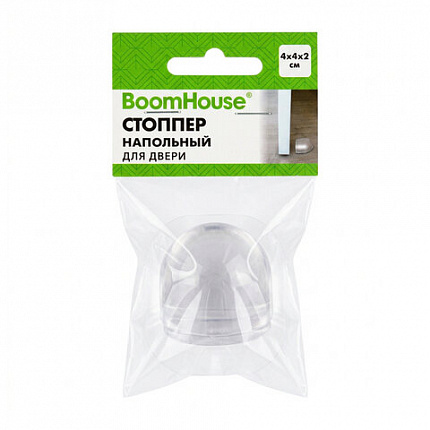 Стоппер напольный прозрачный, ограничитель для двери 1 шт., BoomHouse, 701843