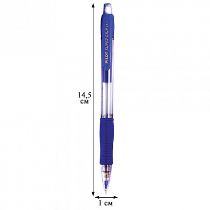 Карандаш механический 0,7 мм, PILOT H-187 "Super Grip", ластик, резиновый грип, корпус синий, H-187-SL, Н-187