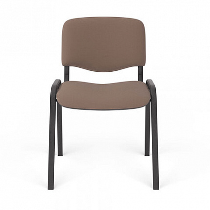 Стул для персонала и посетителей "ИЗО", черный каркас, ткань коричневая, В-28/С-24