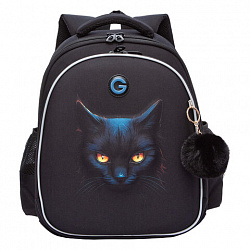 Ранец GRIZZLY анатомическая спинка, c брелоком, для девочек, "I'M HERE", 36х28х20 см, RAz-586-6/1