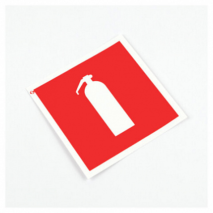 Знак пожарной безопасности "Огнетушитель", КОМПЛЕКТ 10 штук, 100х100 мм, пленка, F04