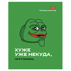 Тетрадь А5 48 л., HATBER скоба, клетка, обложка картон, "Лягушонок ПЕПЕ_Выпуск №1" (микс), 080291, 48Т5В1