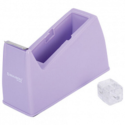 Диспенсер для клейкой ленты шириной до 26 мм, ЛАВАНДОВЫЙ (лента в подарок!), утяжеленный большой, BRAUBERG, 701460