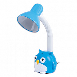 Настольная лампа / светильник SONNEN OU-603, на подставке, цоколь Е27, "Сова", синий, 236674