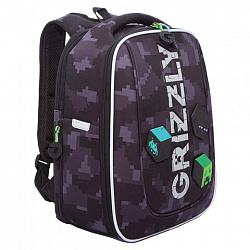 Ранец GRIZZLY анатомическая спинка, с бейджем, для мальчиков, "CUBES", 36х29х18 см, RAf-593-5/1