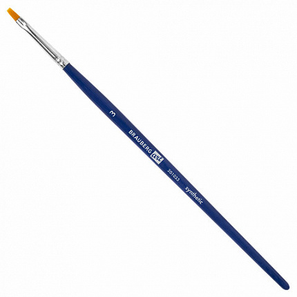 Кисти художественные набор 4 штуки, синтетика (плоские № 3, 6, 8, 12) BRAUBERG ART DE