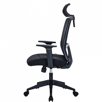 Кресло BRABIX PREMIUM "Agent ER-404", поясничная поддержка, регулируемый подголовник, ткань/сетка, черное, 532970