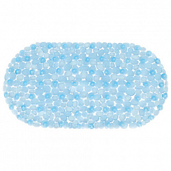 Коврик для ванны противоскользящий 64х36 см "Ручей", овальный, голубой, ПВХ, присоски, PRIMILA (ПРИМИЛА), 700390