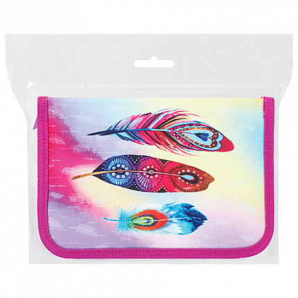 Пенал BRAUBERG, 1 отделение, полиэстер, 21х14 см, "Plumage", 270304