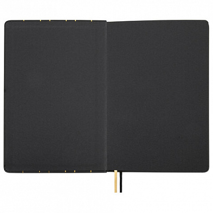 Блокнот А5 (135х205 мм), BRAUBERG "TOUCH", под кожу, 80 л., линия, черный, 113409