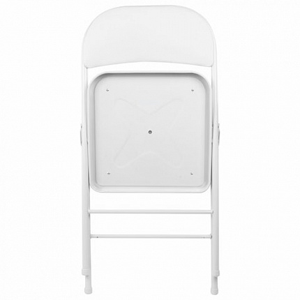 Стул складной BRABIX "Golf Plus CF-003 КОМФОРТ", белый каркас, кожзам белый, В КОРОБЕ, 533028