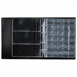 Альбом нумизмата для 297 монет и 6 бон (купюр) "OPTIMA", 230х270 мм, ПВХ, коричневый, STAFF, 238077