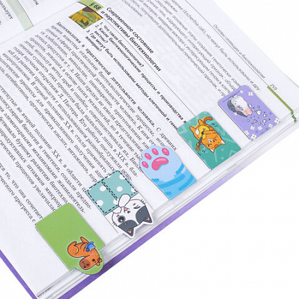 Закладки для книг МАГНИТНЫЕ, "ЯРКИЙ МИКС", набор 30 штук, 35x25 мм, FUNSTER, 116657