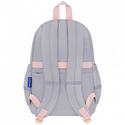 Рюкзак BRAUBERG PASTEL с термонашивками в комплекте, "Sweet paws", серый, 40х29х14 см, 272064