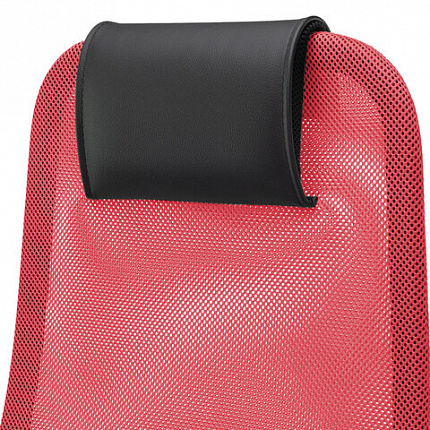 Кресло офисное МЕТТА "SU-B-8" хром, ткань-сетка, сиденье мягкое, красное