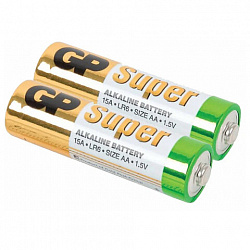 Батарейки КОМПЛЕКТ 2 шт., GP Super G-Tech, AA (LR6, 15А), алкалиновые, пальчиковые, блистер, 15A-2CR2