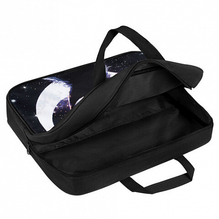 Папка на молнии с ручками BRAUBERG KIDS А4, 1 отделение, полиэстер, 80 мм, "Moon cat", 274513