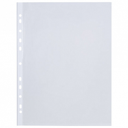 Папки-файлы перфорированные, А4, BRAUBERG, комплект 100 шт., гладкие, "Яблоко", 35 мкм, 221710