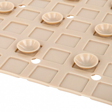 Коврик для ванны противоскользящий 71х40 см, "Пиксели", бежевый, ПВХ, присоски, PRIMILA (ПРИМИЛА), 700383