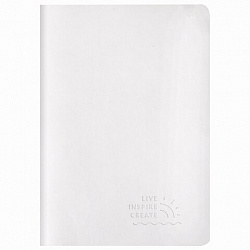 Тетрадь 60 л. в линию обложка кожзам SoftTouch, сшивка, B5 (179х250мм), БЕЛЫЙ, BRAUBERG RAINBOW, 403887