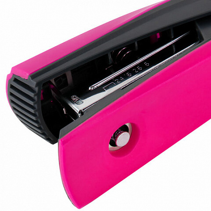 Степлер №24/6, 26/6 BRAUBERG "SUPER", до 30 листов, маджента и черный, 272740