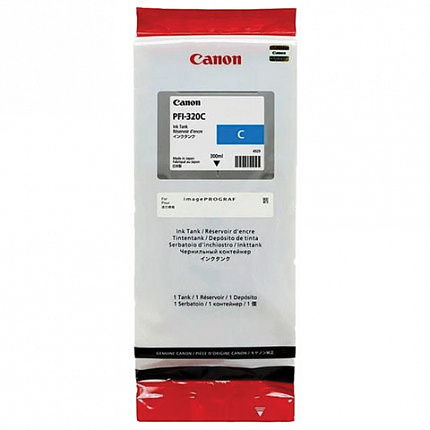 Картридж струйный CANON (PFI-320C) для imagePROGRAF TM-200/205/300/305, голубой, 300 мл, оригинальный, 2891C001