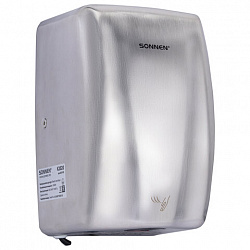 Сушилка для рук ВЫСОКОСКОРОСТНАЯ АНТИВАНДАЛЬНАЯ SONNEN K2020, 1000 Вт, 100 м/с, IPX3, 72 дБ, нержавеющая сталь, 607193