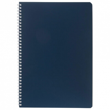 Тетрадь А4 96 л., HATBER, гребень, клетка, Soft-touch ламинация, SoloMatte "Сапфир", 092883, 96Т4лВ1гр