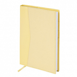 Ежедневник недатированный В6 130х185 мм BRAUBERG "Glam", под кожу, 160 л., желтый, 116222