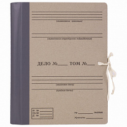 Папка архивная для переплета "Форма 21" 80 мм, с гребешками, 4 отверстия, завязки, STAFF, 112172