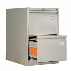 Шкаф картотечный ПРАКТИК "AFC-02", 695х470х646 мм, 2 ящика, для 110 подвесных папок, формат папок Foolscap или A4 (БЕЗ ПАПОК)