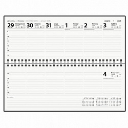 Планинг датированный 2026 285х112 мм, STAFF, гребень, картонная обложка, 64 л., "Сад магнолий", 117365