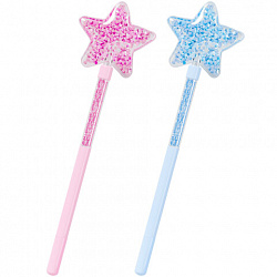 Ручка с топпером с блестками шариковая FUNSTER (ФАНСТЕР) "MAGIC STAR", СИНЯЯ, ассорти, пишущий узел 0,7 мм, линия письма 0,35 мм, 144379