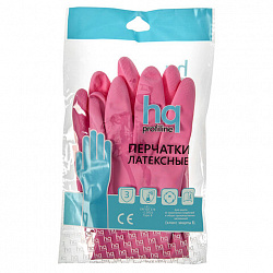 Перчатки латексные КЩС, сверхпрочные, плотные, хлопковое напыление, размер 7,5-8, M (средний), красные, HQ Profiline, 73582