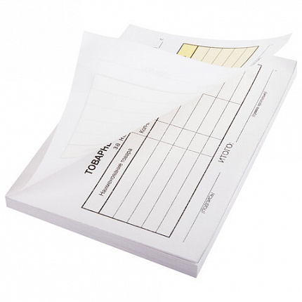 Товарный чек 2-слойный самокопирующийся, А6 110х143 мм, КОМПЛЕКТ 5 книжек по 50 шт., STAFF, 130288