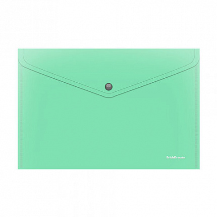 Папка-конверт с кнопкой ERICH KRAUSE Matt Pastel Bloom, А4, до 120 л, непрозр.,ассорти,0,18 мм,61141