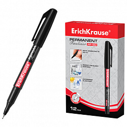 Ручка капиллярная (линер) ERICH KRAUSE "FP-50", ЧЕРНАЯ, линия 0,6 мм, 37068