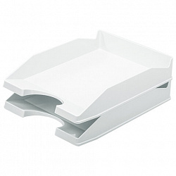Лоток горизонтальный для бумаг КОМПЛЕКТ 2 шт., BRAUBERG "Modern", 346х254х61 мм, белый, 238026