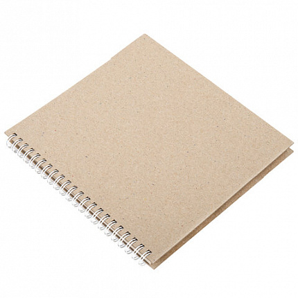 Скетчбук, белая бумага, 160 г/м2, плотная, 19х19 см, 60 л., гребень, твердая обложка, КРАФТ, BRAUBERG ART CLASSIC, 116366