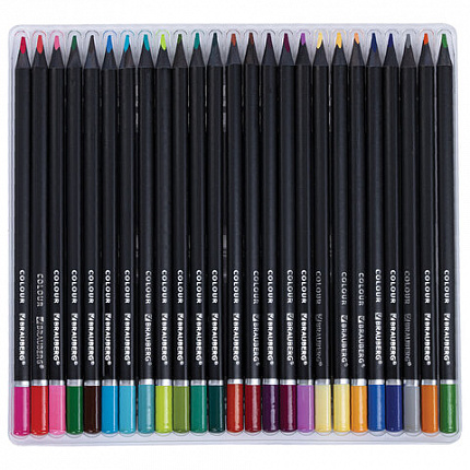 Карандаши цветные чёрное дерево BRAUBERG BLACK WOOD, 75 цветов, мягкий грифель 3 мм, 182044