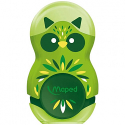 Точилка с ластиком MAPED "LOOPY Mini Cute", с контейнером, корпус ассорти, 049113