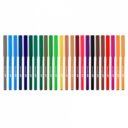 Фломастеры BRAUBERG KIDS КЛАССИЧЕСКИЕ 24 цвета, вентилируемый колпачок, ПВХ-упаковка, 152602