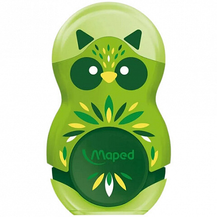 Точилка с ластиком MAPED "LOOPY Mini Cute", с контейнером, корпус ассорти, 049113