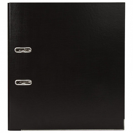 Папка-регистратор BRAUBERG "EXTRA", 75 мм, черная, двустороннее покрытие пластик, металлический уголок, 228570