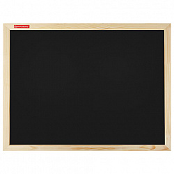 Доска для мела магнитная 45х60 см, черная, деревянная рамка, BRAUBERG "Wood", 238802