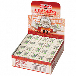 Ластик KOH-I-NOOR "Слон" 300/80, 26х19х8 мм, белый/цветной, прямоугольный, натуральный каучук, 0300080018KDRU