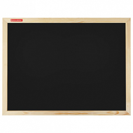 Доска для мела магнитная 45х60 см, черная, деревянная рамка, BRAUBERG "Wood", 238802