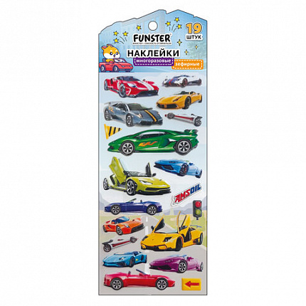 Наклейки зефирные "Для мальчиков", 19х9,5 см, ассорти 8 видов, FUNSTER (ФАНСТЕР), 666090