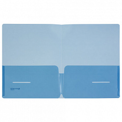 Папка-уголок с 2 карманами BRAUBERG, синяя, 0,18 мм, 224883